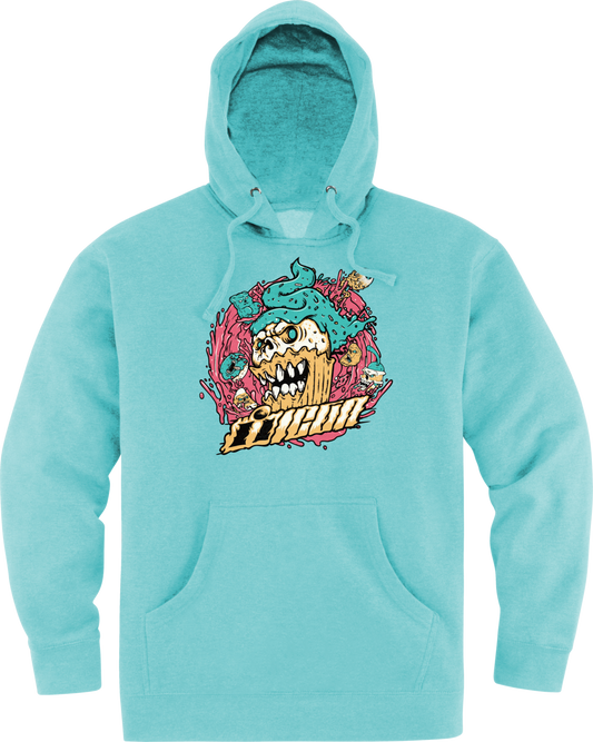 Mint ICON Snack Attack hoodie in small size, featuring the ICON logo and stylish design on the front.