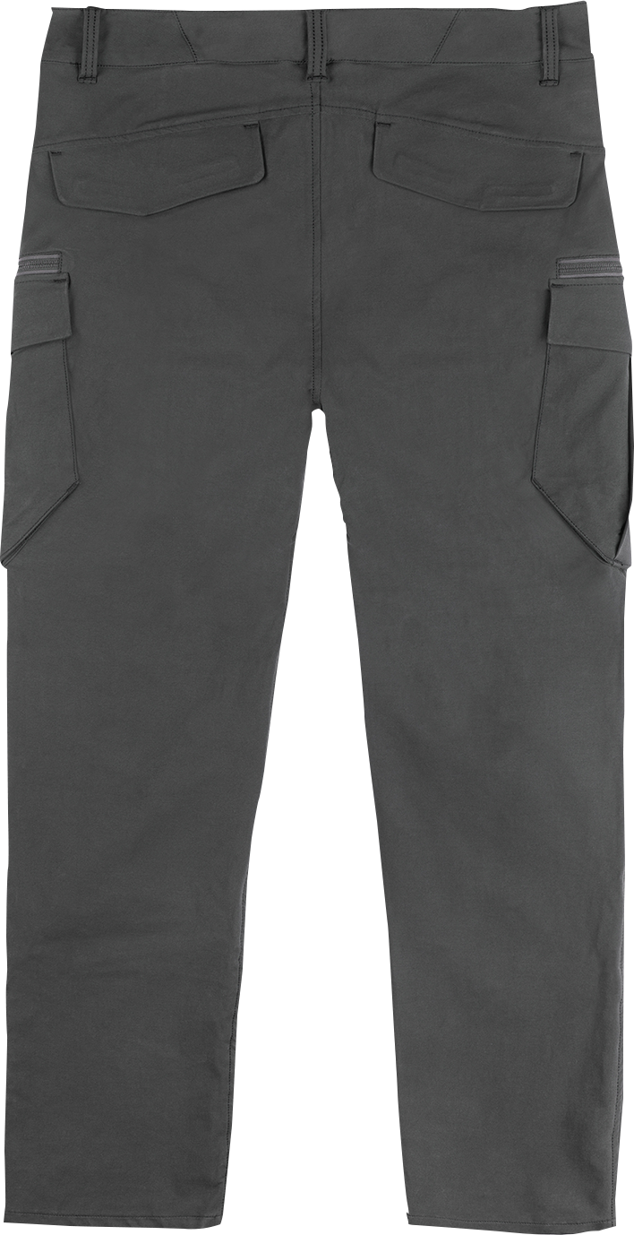 ICON Superduty3™ Pants in black, US 32, durable stretch canvas riding and utility pants with reinforced stitching and multiple pockets.
