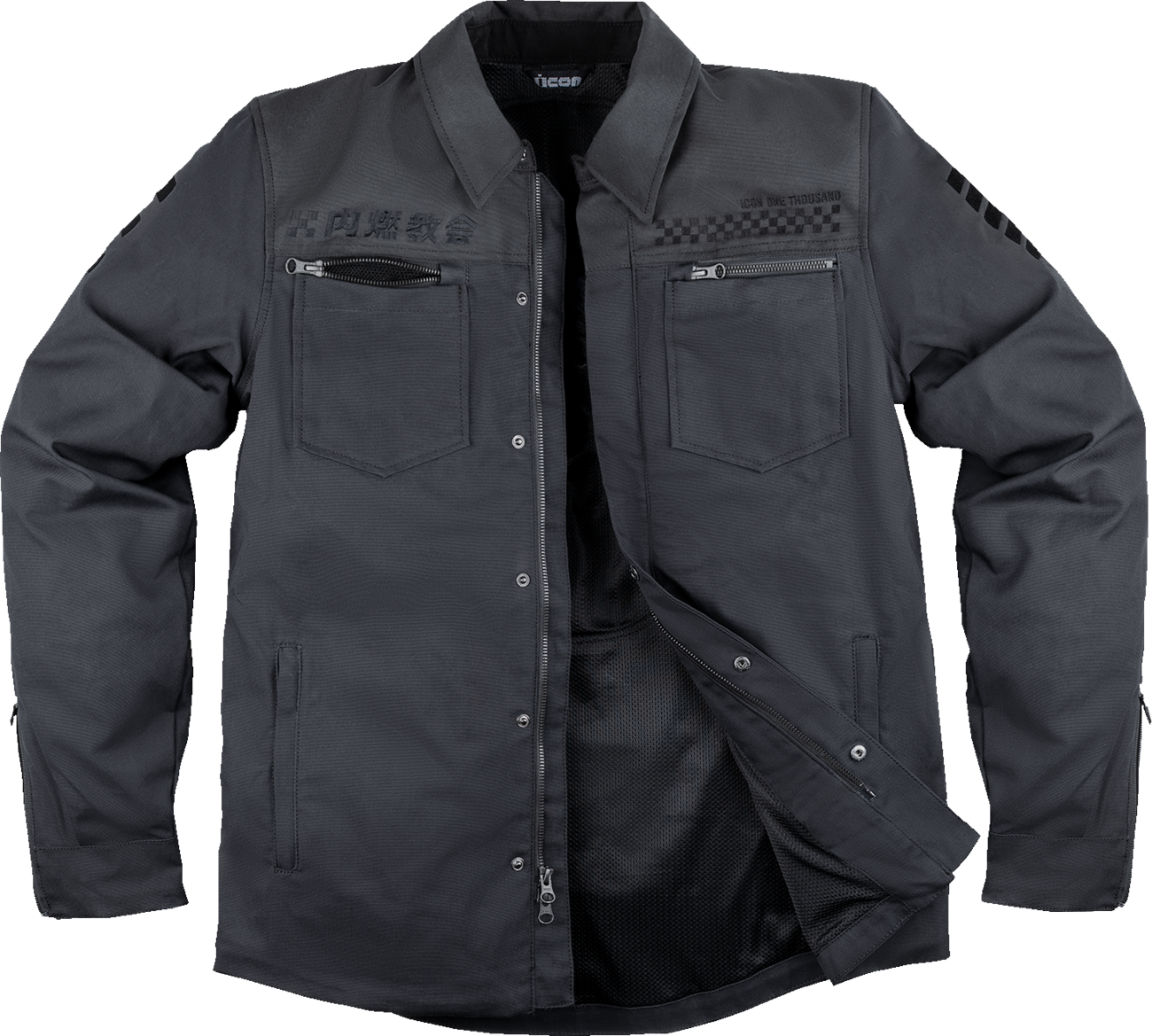 Men's ICON Upstate Canvas National Jacket in black, featuring a durable design and classic collar, suitable for casual wear.