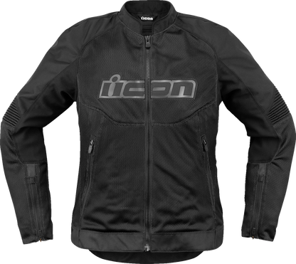 ICON Women's Overlord3 Mesh Jacket in black, size 2XL, featuring lightweight mesh fabric and stylish design.