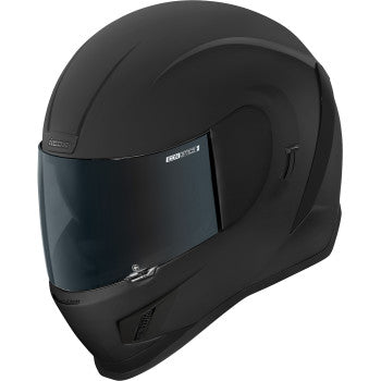 Icon Airform Dark Motorcycle Helmet with Visor | HydraDry Liner | Ventilation | Sun Visor | Customizable