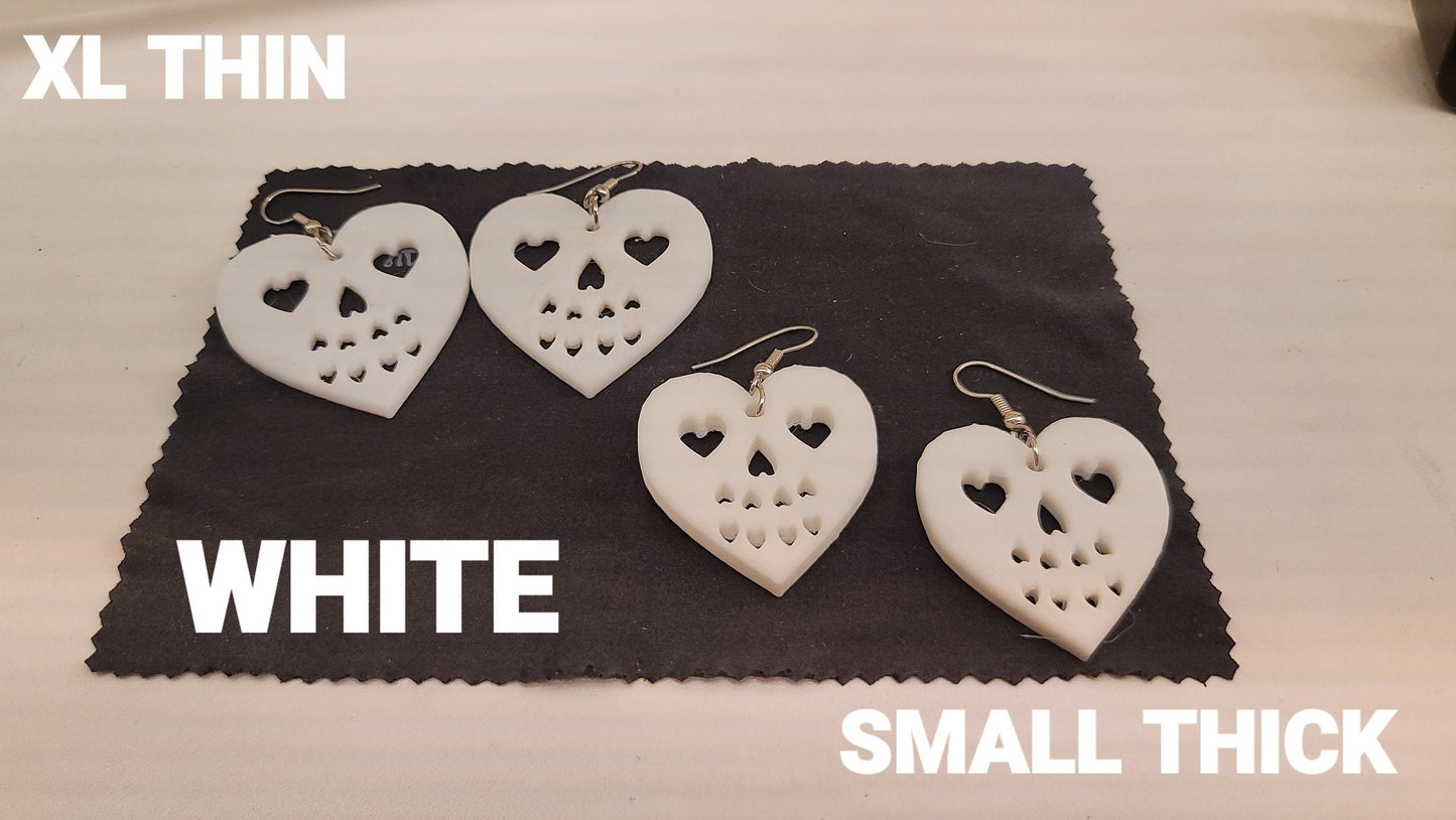 HEART SKULL EARRINGS - Howling Moto