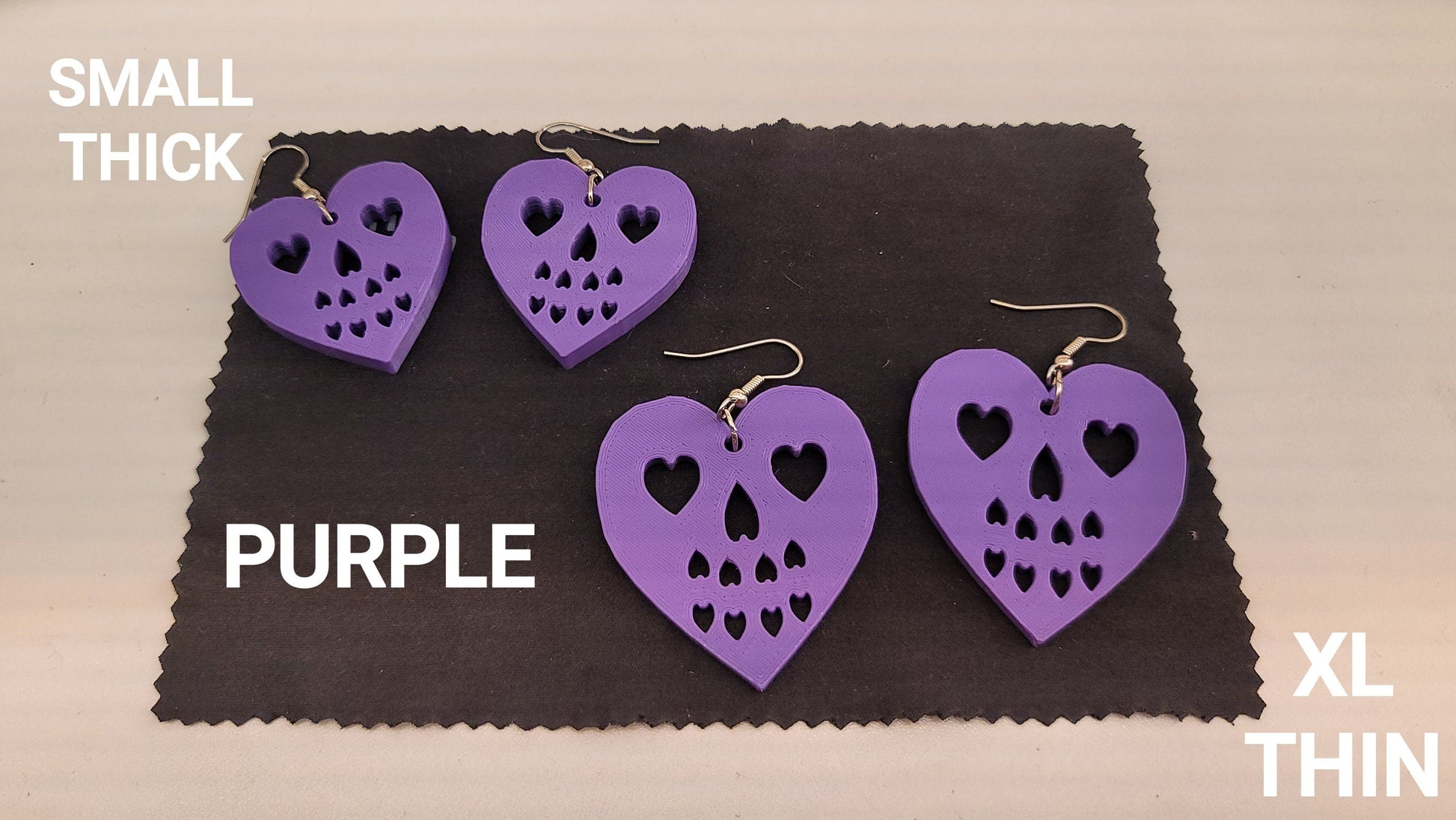 HEART SKULL EARRINGS - Howling Moto