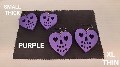 HEART SKULL EARRINGS - Howling Moto