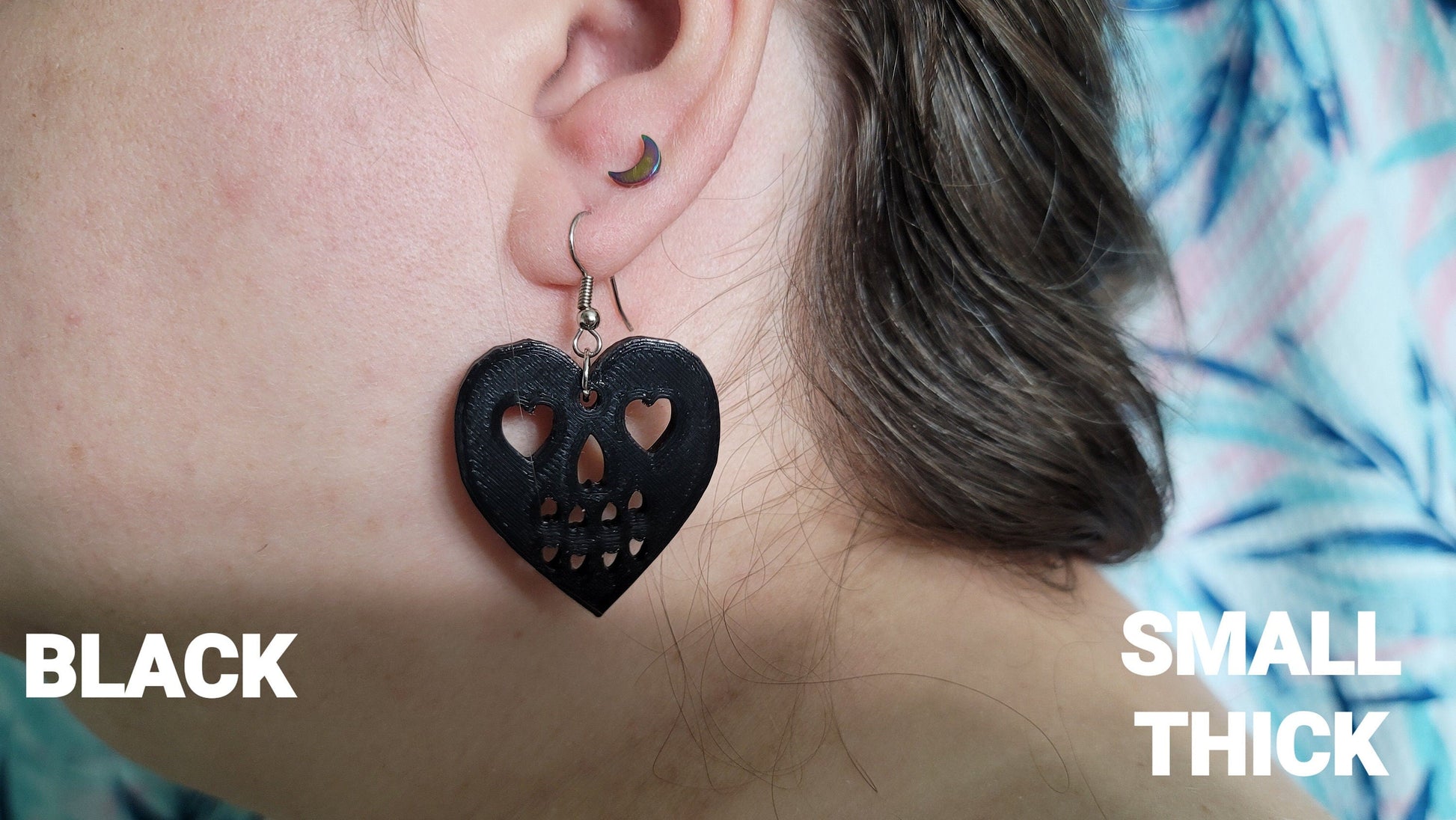 HEART SKULL EARRINGS - Howling Moto