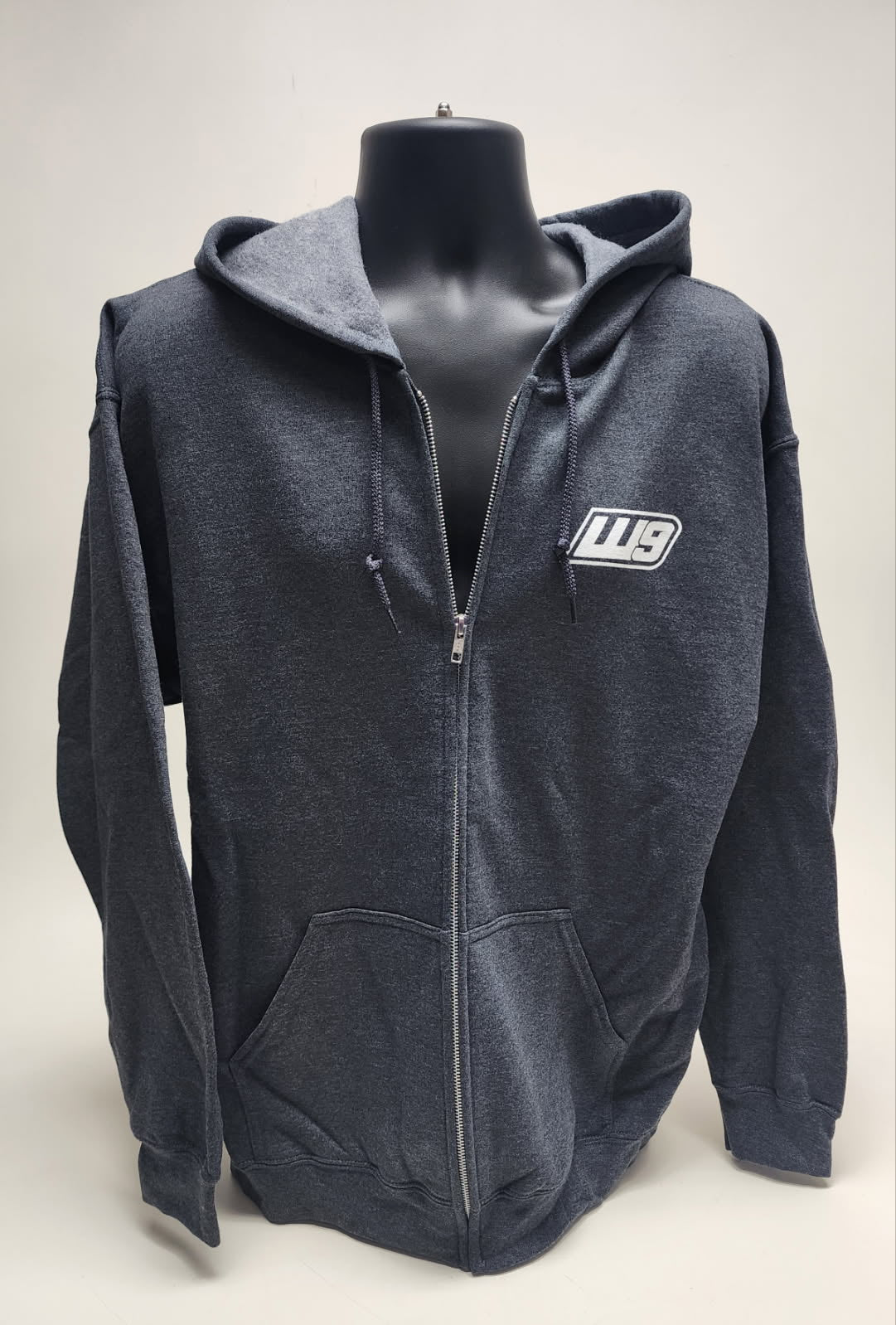 Warp9Racing Zip-Up Hoodie, casual apparel with front zipper and hoodie, in a comfortable, stylish design.