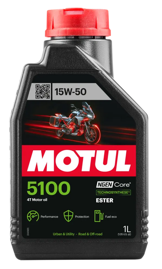 MOTUL 5100 4T Synthetic Blend Motorcycle Oil 15W-50