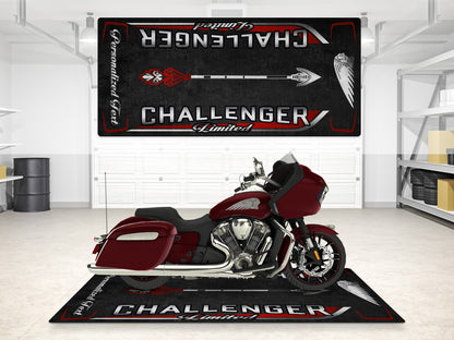 Designed Pit Mat for Indian Challenger Limited Motorcycle - MM7333 - Howling Moto