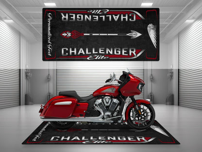 Designed Pit Mat for Indian Challenger Elite Motorcycle - MM7334 - Howling Moto