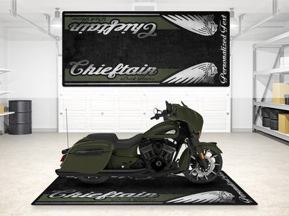 Designed Pit Mat for Indian Chieftain Dark Horse Motorcycle - MM7328 - Howling Moto