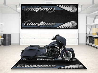 Designed Pit Mat for Indian Chieftain Dark Horse Motorcycle - MM7328 - Howling Moto