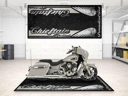 Designed Pit Mat for Indian Chieftain Limited Motorcycle - MM7329 - Howling Moto