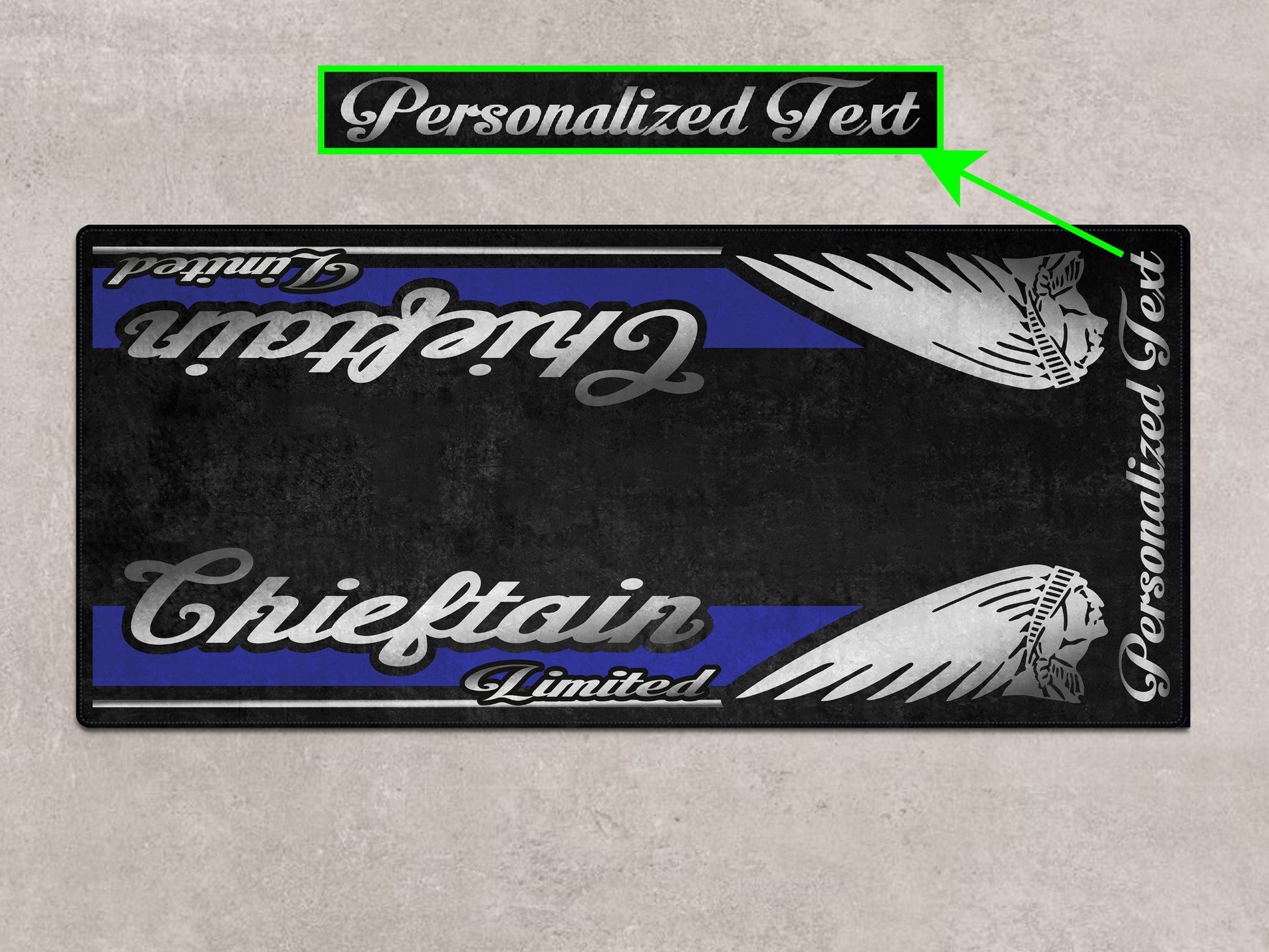 Designed Pit Mat for Indian Chieftain Limited Motorcycle - MM7329 - Howling Moto