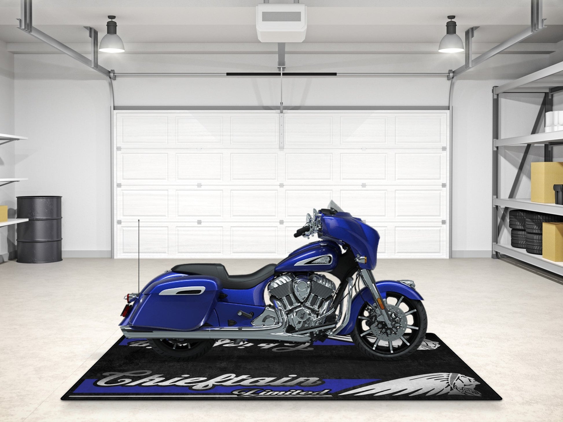 Designed Pit Mat for Indian Chieftain Limited Motorcycle - MM7329 - Howling Moto