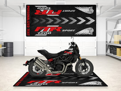 Designed Pit Mat for Indian FTR Sport 1200 Motorcycle - MM7316 - Howling Moto