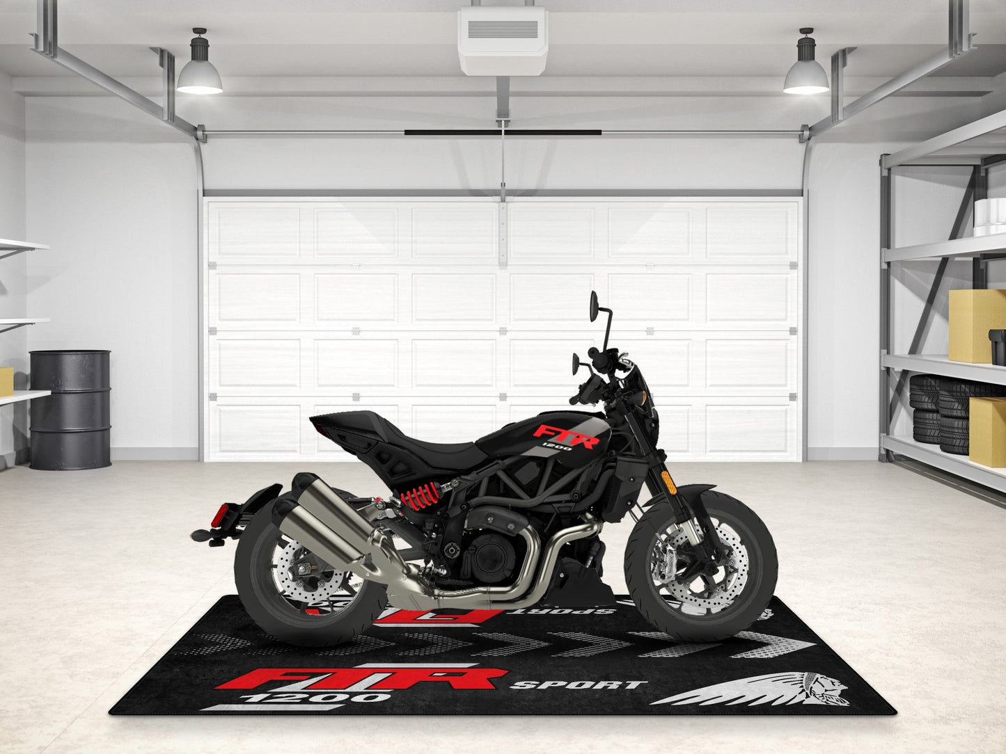 Designed Pit Mat for Indian FTR Sport 1200 Motorcycle - MM7316 - Howling Moto