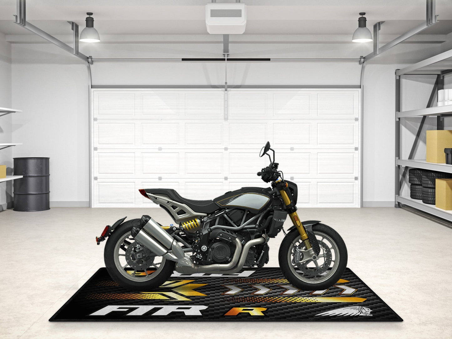 Designed Pit Mat for Indian FTR Carbon 1200 Motorcycle - MM7317 - Howling Moto