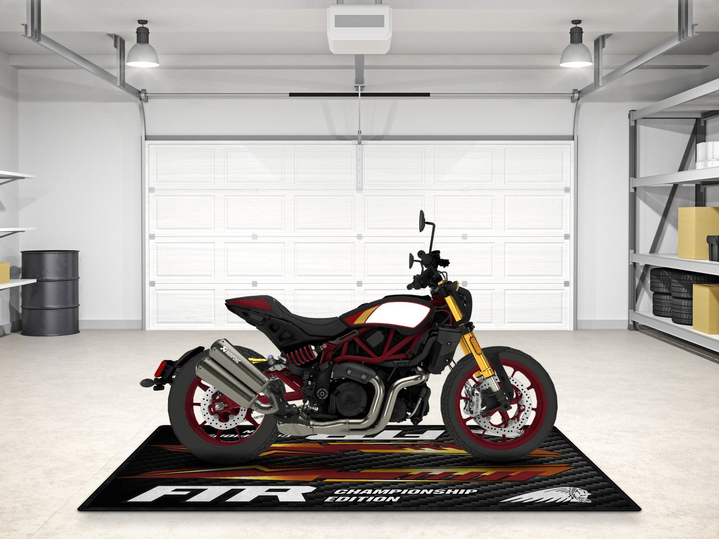 Designed Pit Mat for Indian FTR Championship Edition Motorcycle - MM7319 - Howling Moto