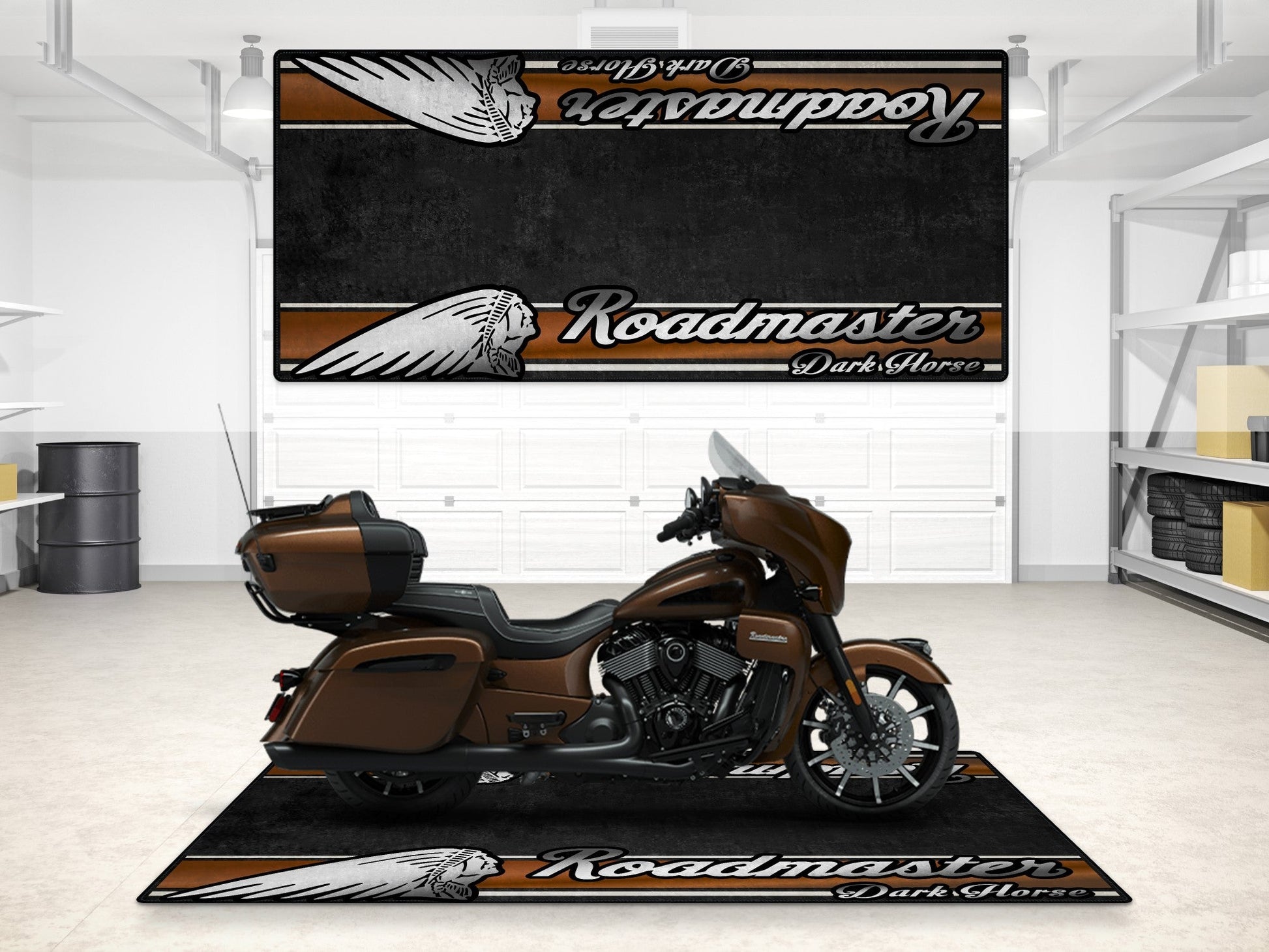 MPM Motorcycle Mat for Indian Roadmaster Dark Horse - MM7337 - Howling Moto