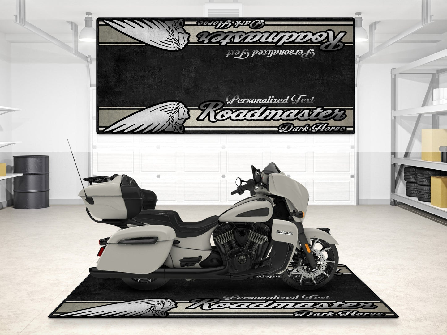 Designed Pit Mat for Indian Roadmaster Dark Horse Motorcycle - MM7337 - Howling Moto