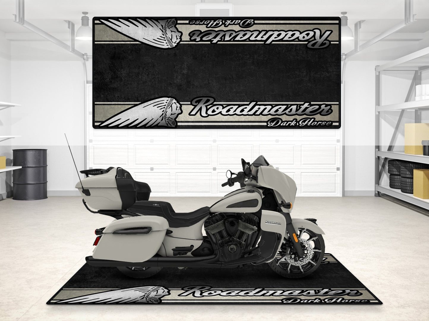 Designed Pit Mat for Indian Roadmaster Dark Horse Motorcycle - MM7337 - Howling Moto