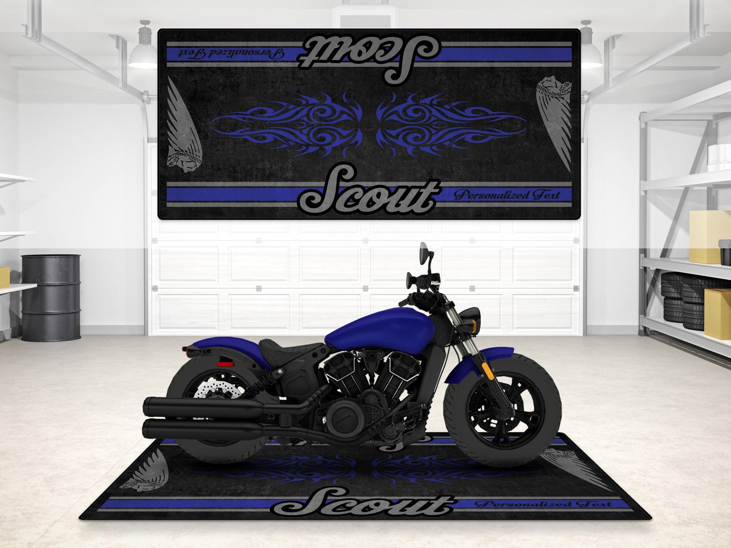 Designed Pit Mat for Indian Scout Bobber Sixty Motorcycle - MM7320 - Howling Moto