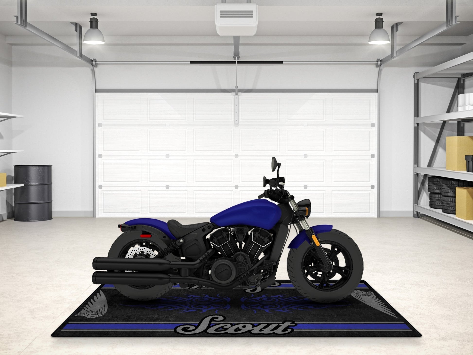 Designed Pit Mat for Indian Scout Bobber Sixty Motorcycle - MM7320 - Howling Moto