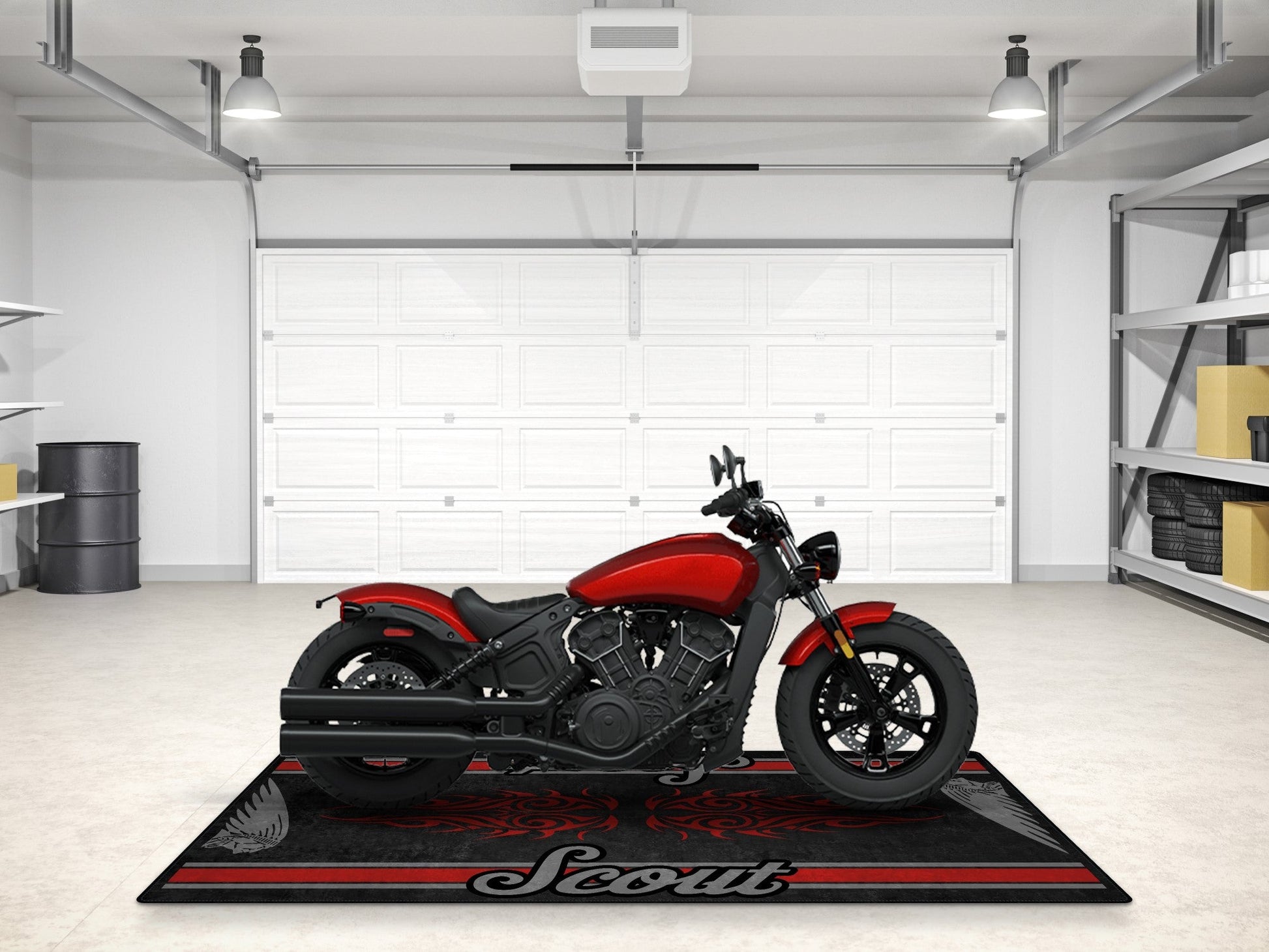 Designed Pit Mat for Indian Scout Bobber Sixty Motorcycle - MM7320 - Howling Moto
