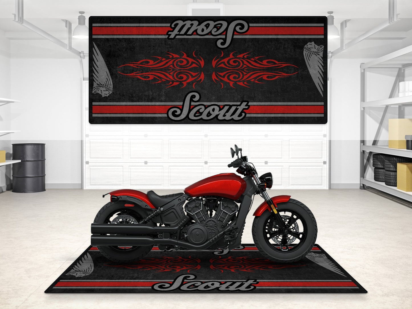 Designed Pit Mat for Indian Scout Bobber Sixty Motorcycle - MM7320 - Howling Moto