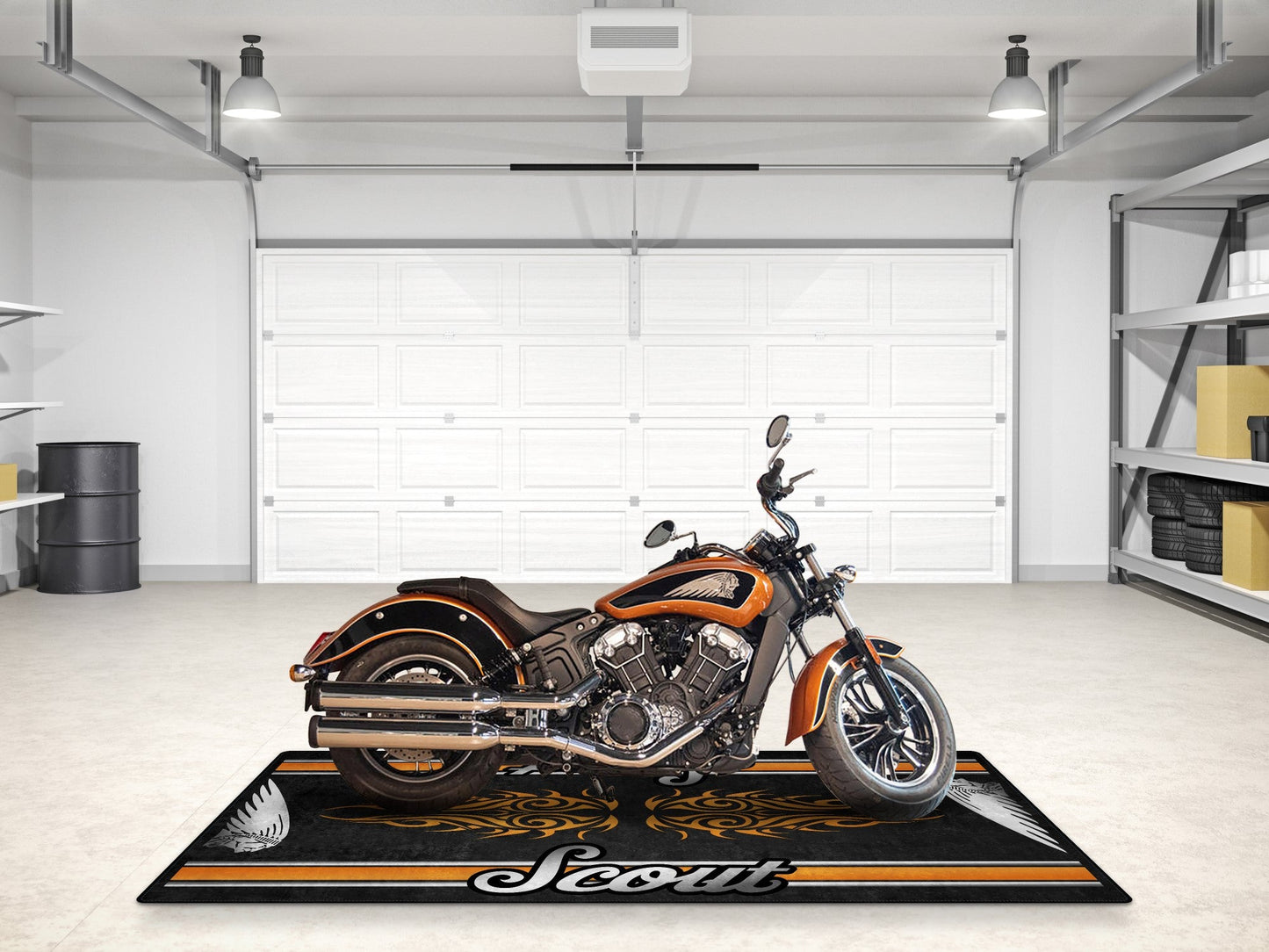 Designed Pit Mat for Indian Scout Motorcycle - MM7323 - Howling Moto
