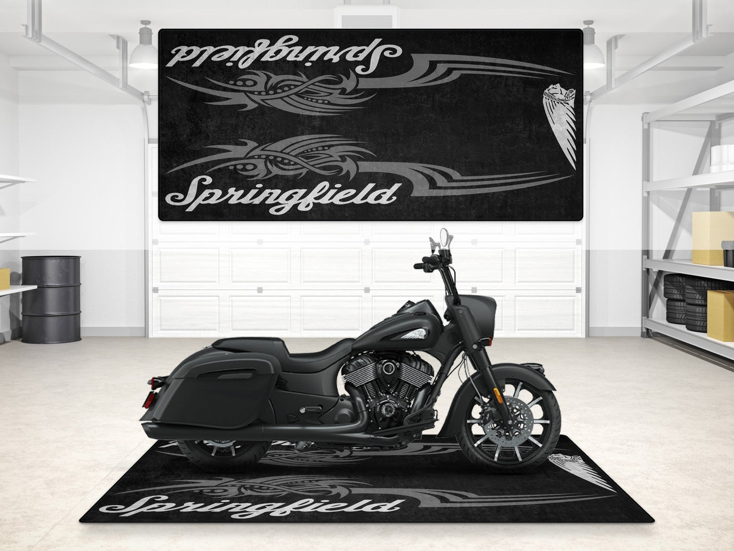 Designed Pit Mat for Indian Springfield Motorcycle - MM7326 - Howling Moto