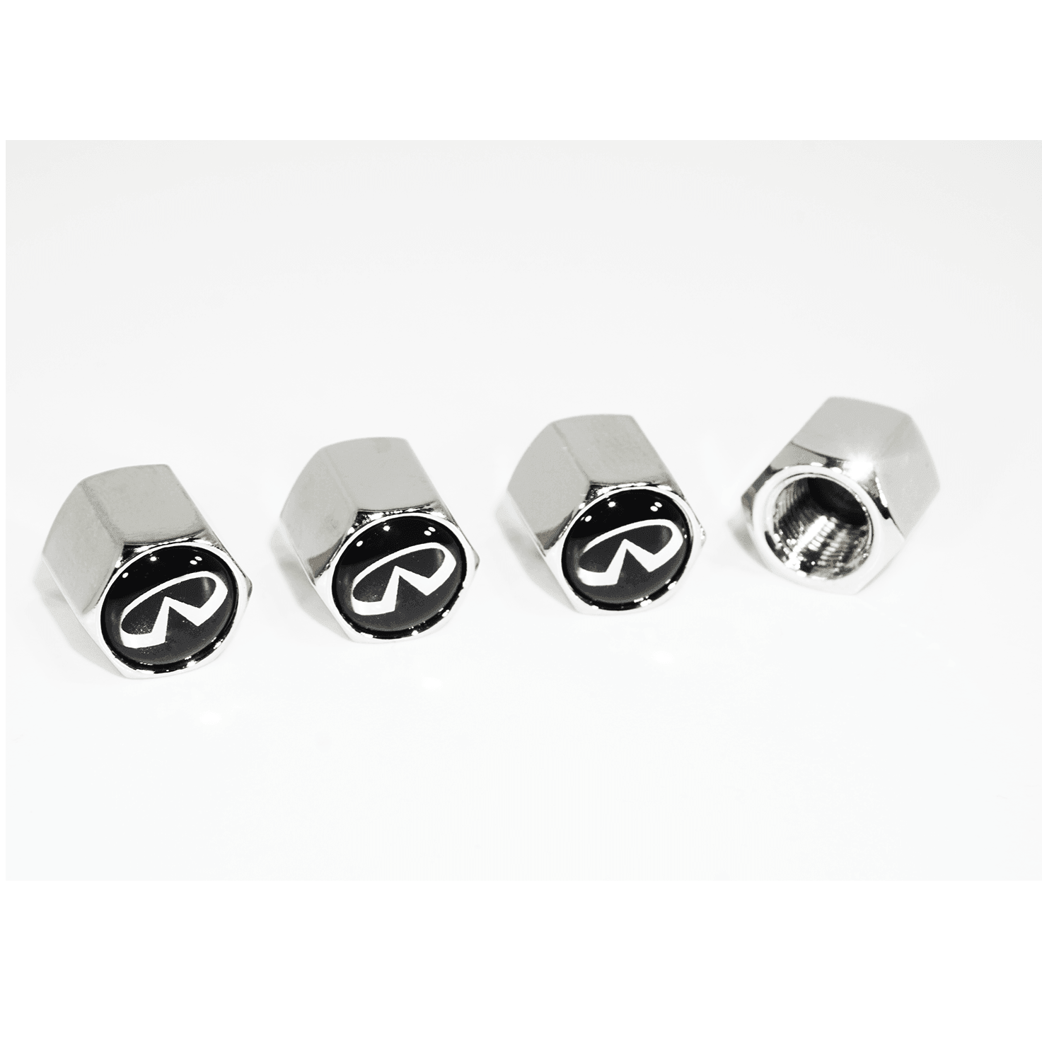 Chrome Valve Stem Tire Caps, Style: INFINITI - Howling Moto