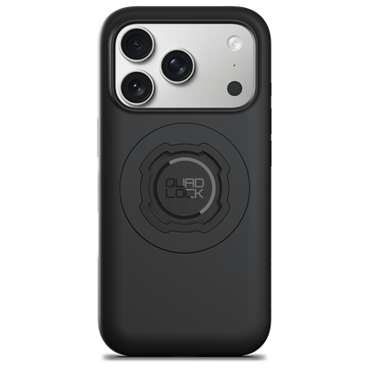 Quad Lock Mag case for iPhone 17 by Bill's Exhausts, showing a sleek black protective phone case with magnetic attachment.