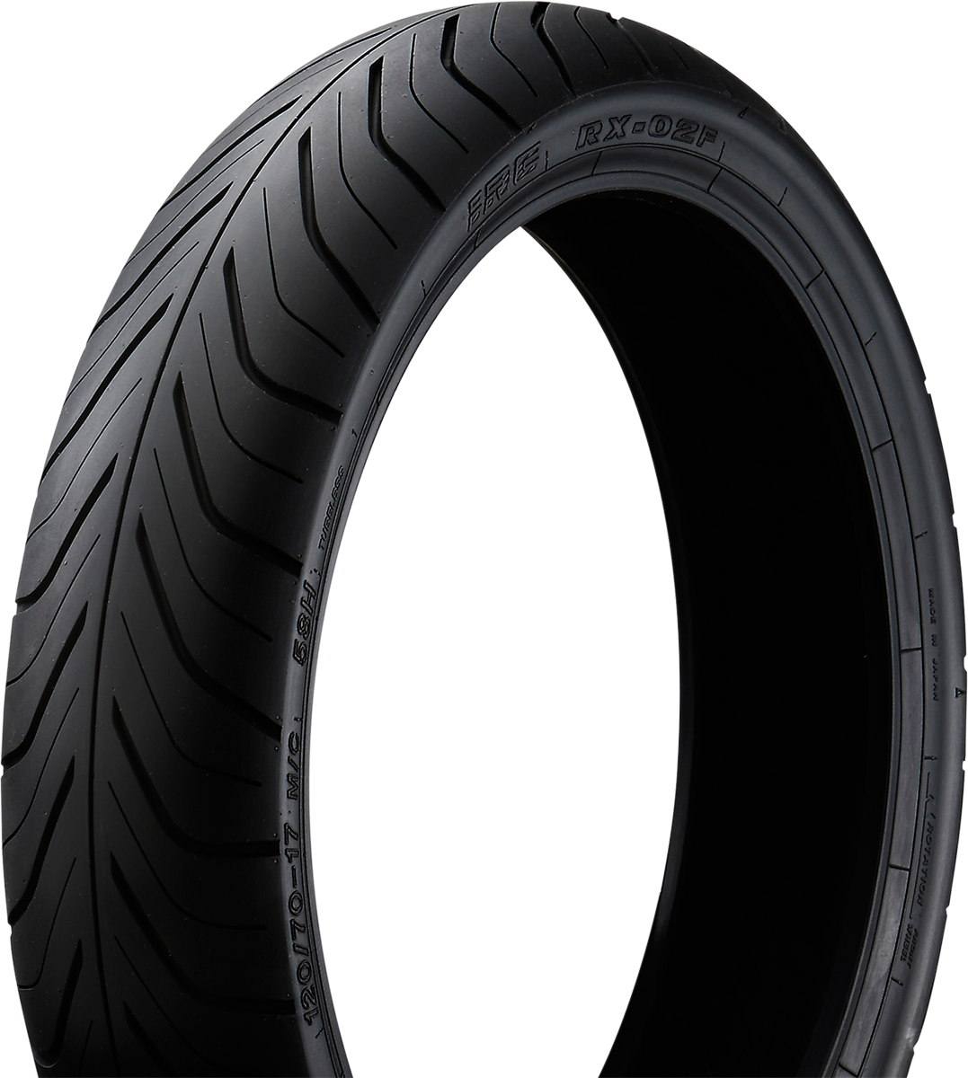 IRC RX-02 front motorcycle tire 110/70-17 54H with tread pattern for improved handling and grip on the road