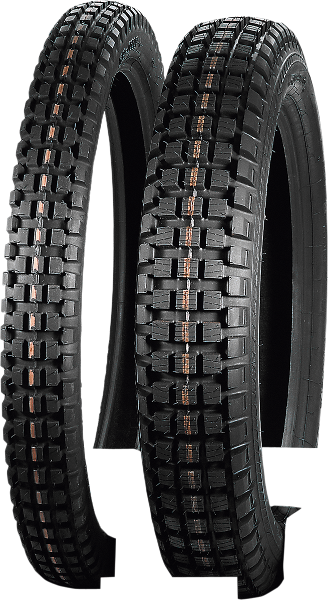 IRC Trial Winner TR-11 rear tire in 4.00R18 size, designed for motorcycle trials, with durable tread and sidewall details.
