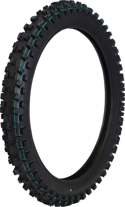 IRC VX-40 front motorcycle tire 80/100-21 for off-road riding, featuring durable tread for off-road performance.