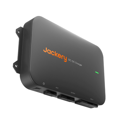 Image of Jackery DC-DC Alternator Charger, a compact device used for efficient power conversion in automotive applications.