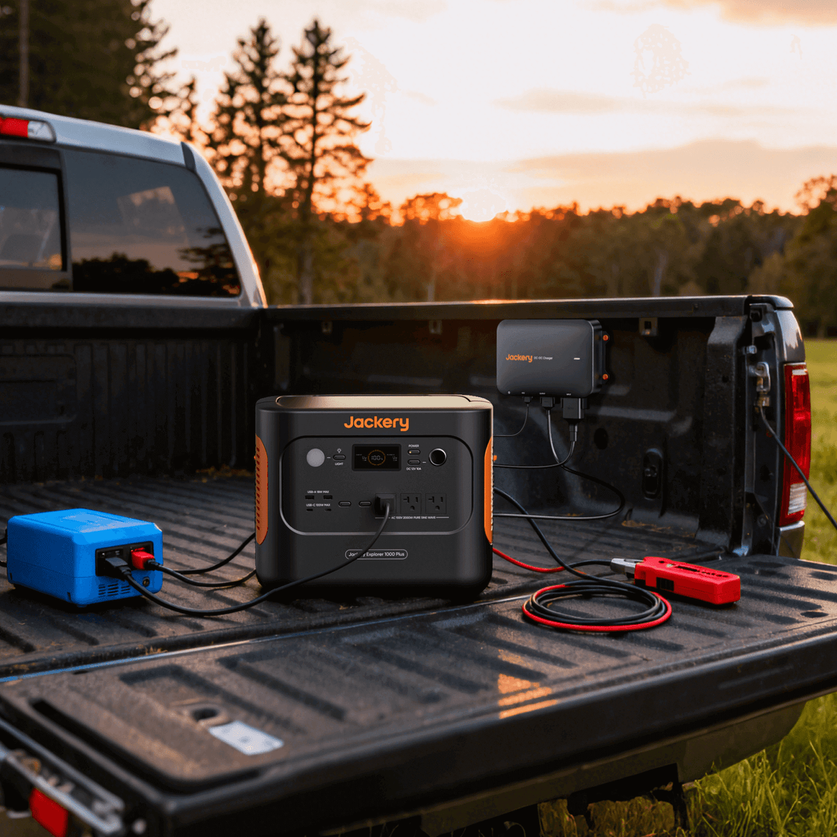 Image of Jackery DC-DC Alternator Charger, a compact portable device used for charging and power conversion.