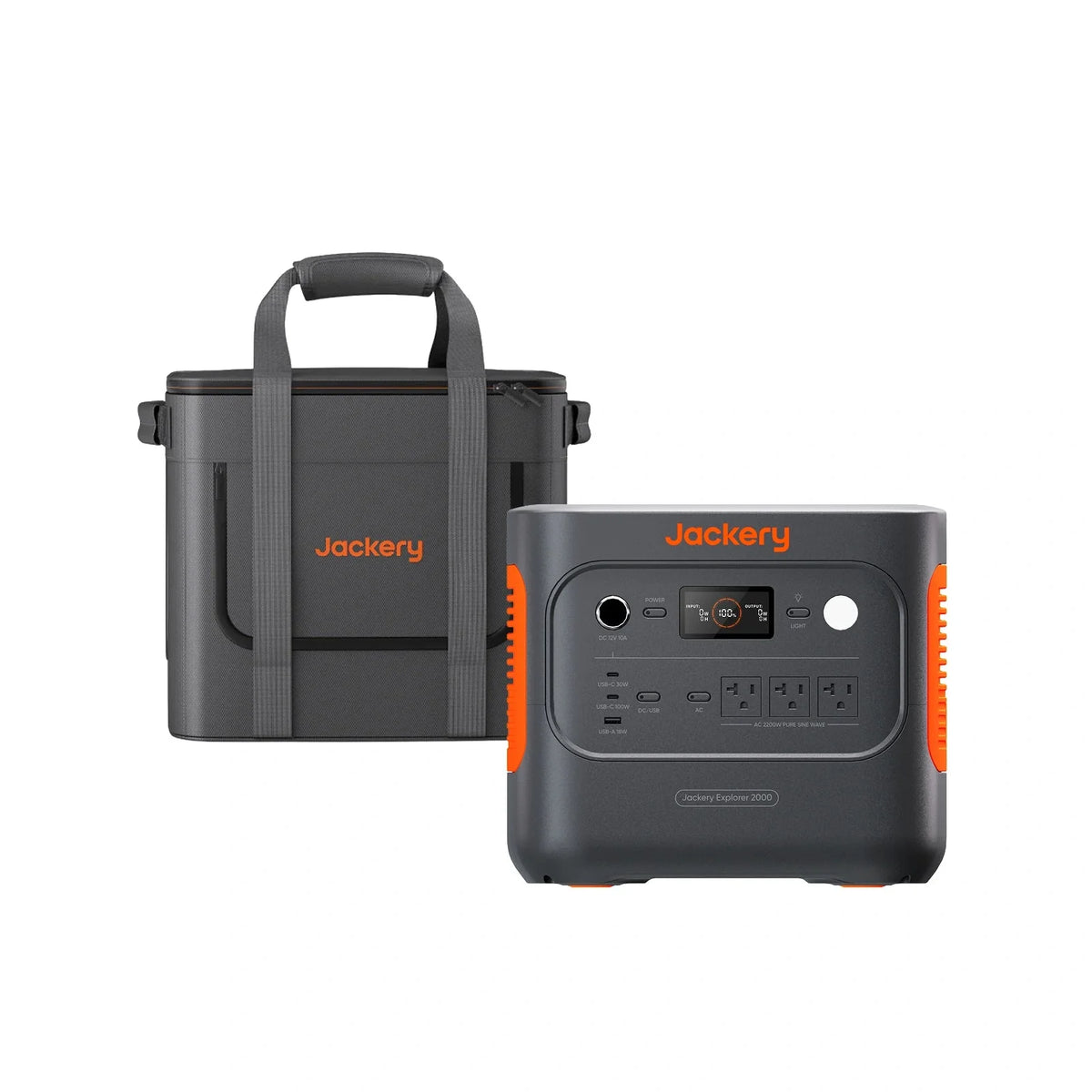 Jackery Explorer 2000 V2 portable power station with multiple outlets and digital display for outdoor or emergency use