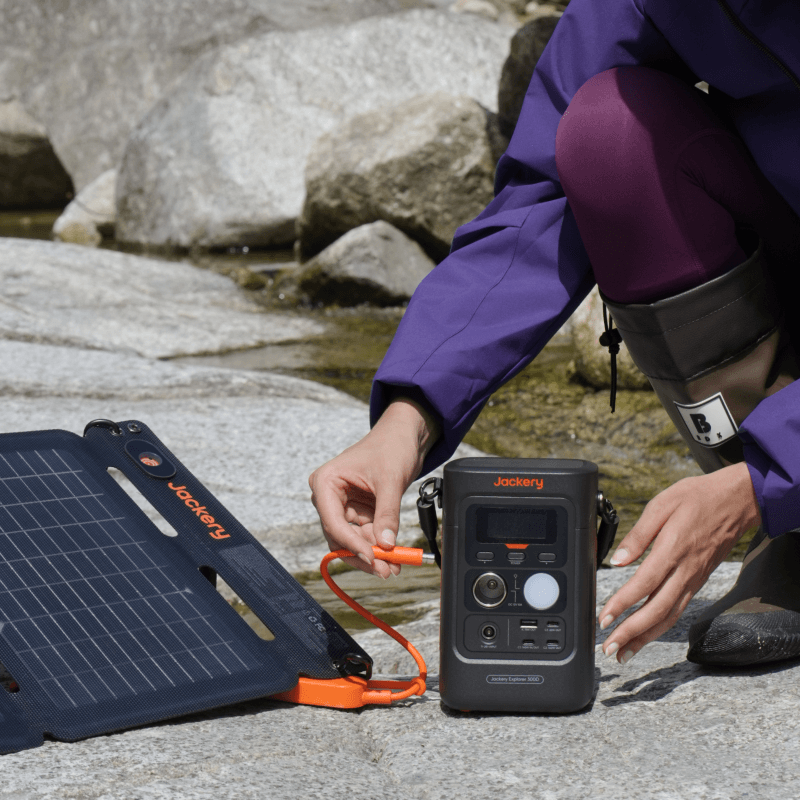 Jackery Explorer 300D portable power station with multiple outlets and compact design for outdoor and emergency use