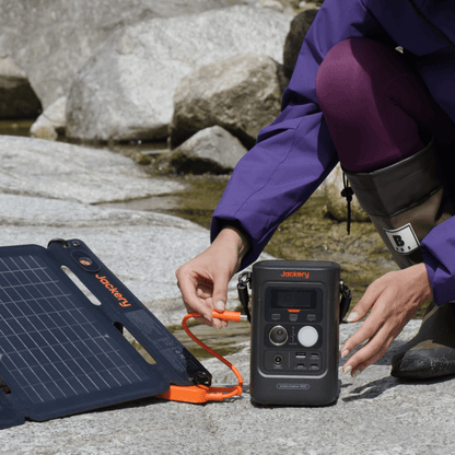 Jackery Explorer 300D portable power station with multiple outlets and compact design for outdoor and emergency use