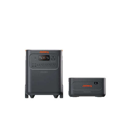 Jackery HomePower 3600 Plus portable home backup battery and power station with multiple outlets and digital display.