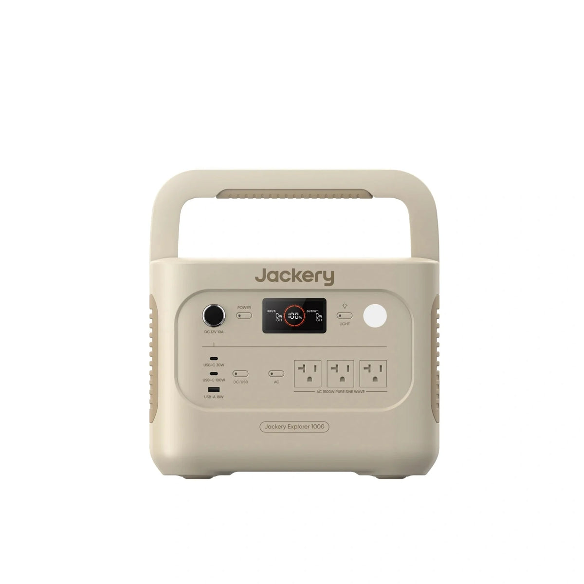 Jackery Explorer 1000 v2 portable power station with 1070Wh capacity, showing its compact design and multiple output ports.