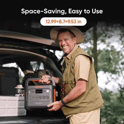 Jackery Solar Generator 1500 V2 with multiple power outlets and solar panels, portable energy station for outdoor use