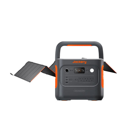 Jackery Solar Generator 2000 V2 with multiple power outlets and solar panel connectivity, portable outdoor energy solution.