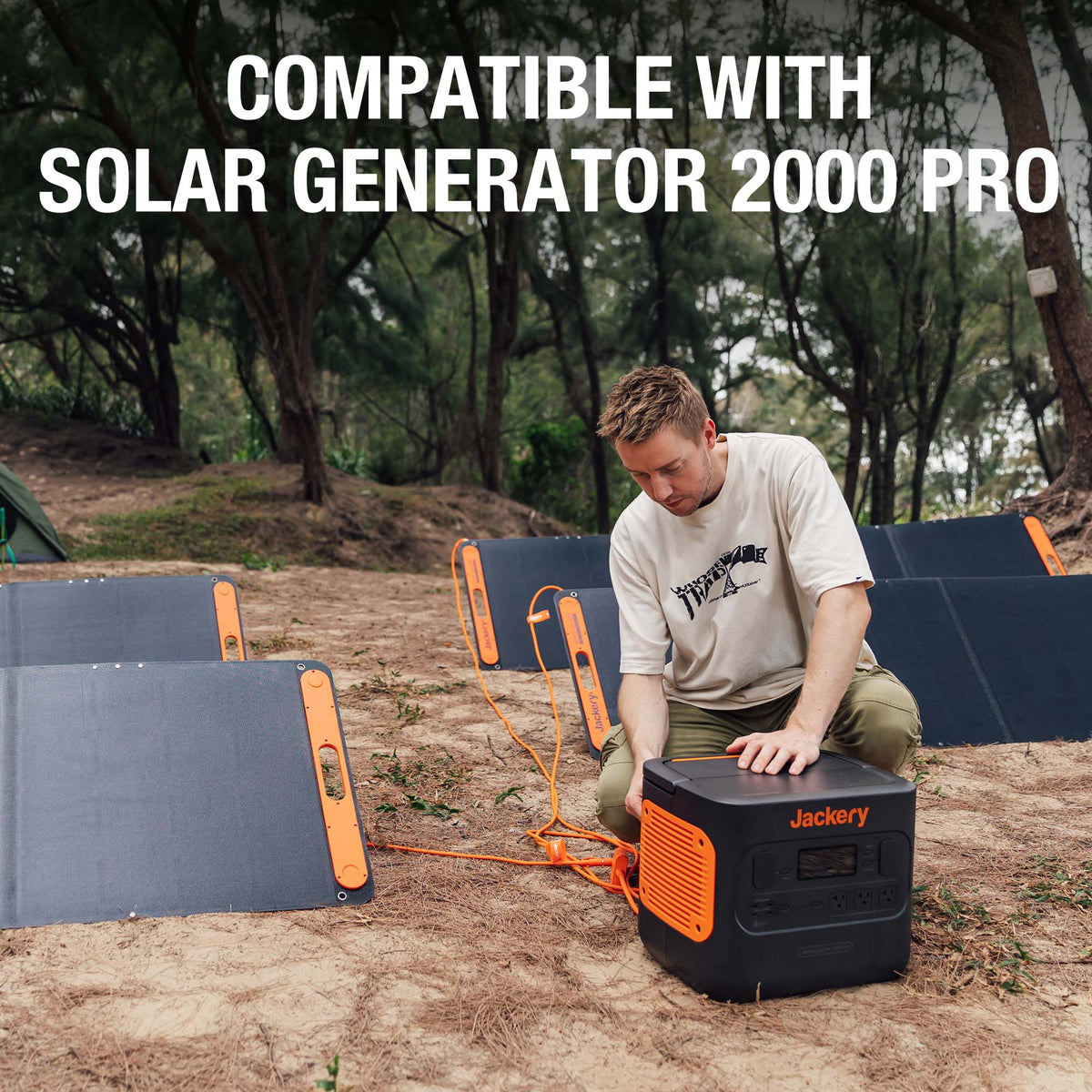 Jackery Solar Panel Connector for handbags, black plastic connector with cable, designed for portable solar power setups.