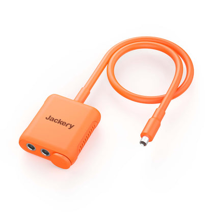 Jackery Solar Panel Connector for portable solar power systems, black plastic with metal contacts.