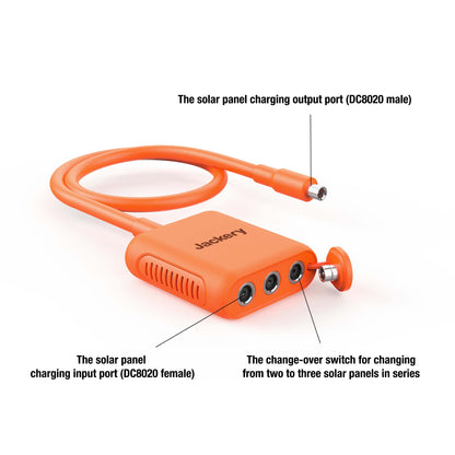 Jackery Solar Panel Connector for portable solar panels, compatible with Jackery power systems and outdoor energy setups.