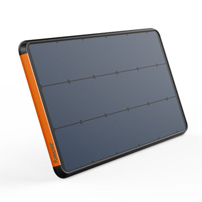 Refurbished Jackery SolarSaga 100 Prime solar panel with multiple black photovoltaic cells and a portable design for outdoor use.
