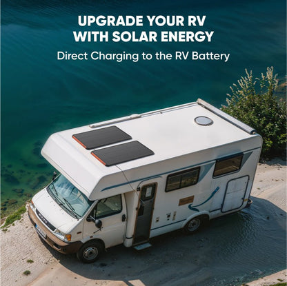 Refurbished Jackery SolarSaga 100 Prime solar panel showing black photovoltaic cells and sturdy frame for outdoor solar energy collection.